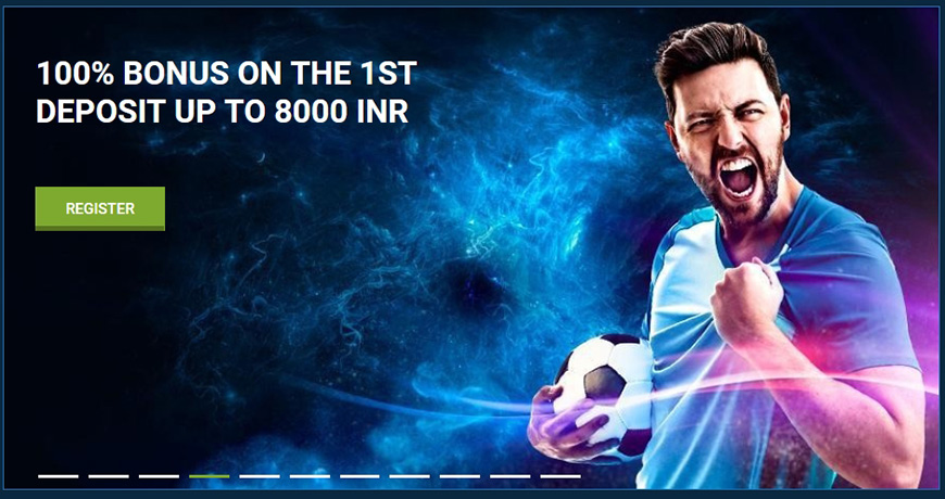 First deposit bonus 8000 INR in 1xBet.