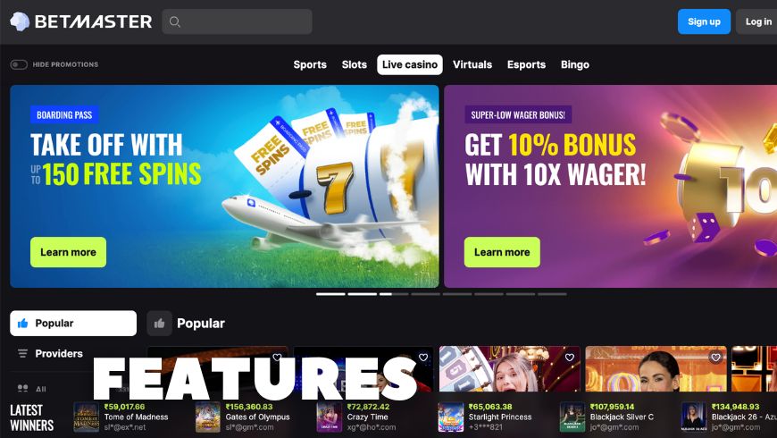 Betmaster India online casino features overview