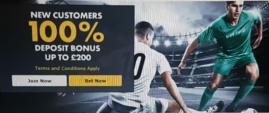 100% deposit bonus from Bet365.