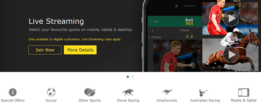 Bet365 Live streaming.